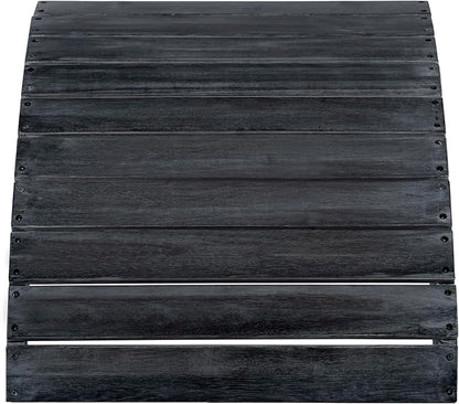 Safavieh PAT6701K Outdoor Collection Mopani Ottoman, Dark Slate Grey