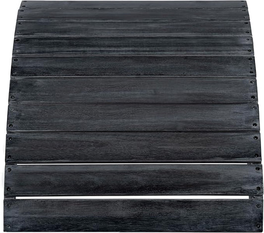 Safavieh PAT6701K Outdoor Collection Mopani Ottoman, Dark Slate Grey
