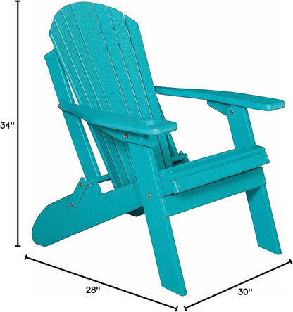 Furniture Barn USA Poly Folding Adirondack Chair, Aruba Blue