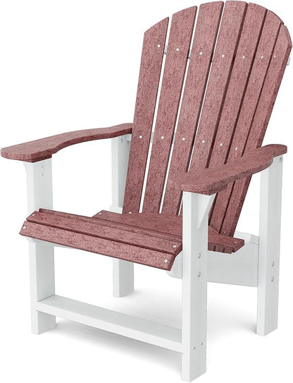 Wildridge Heritage Upright Adirondack Chair, Cherrywood and White - Outdoor All-Weather Poly Furniture for Patio, Deck, Yard