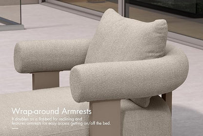 PURPLE LEAF Outdoor Chaise Lounge Set of 4 Chair Modern Aluminum Lounger Daybed with Lumbar Pillow and Armrest for Patio Poolside Beach Sunbathing Deck, Champagne