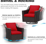 Joyside Wicker Patio Furniture Sets, 9 Pieces Upgraded Large Size Outdoor Furniture with Swivel Rocking Patio Chairs - Photo 3