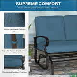 Crownland Outdoor Patio Glider Chair, Rocking Glider Bench for 2 Person, Porch Furniture Loveseat Seating - Photo 4