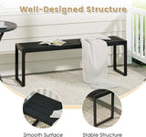 VICLLAX 3-Person Outdoor Bench, 2 Pieces 53" Long Garden Bench Backless Porch Patio Bench Metal Park Bench, Black - Photo 5