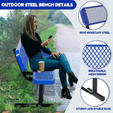 Ceridwen Outdoor Benches Heavy Duty Steel Frame Park Bench with Backrest Bench - Photo 8
