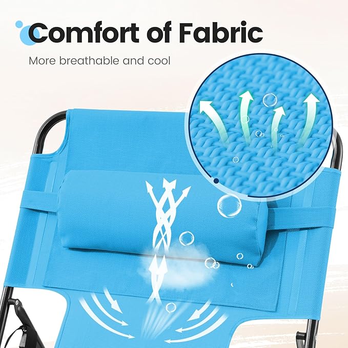KING BIRD Tanning Chair with Face Hole, 5-Position Folding Outdoor Beach Lounge Chair for Sunbathing - Photo 7