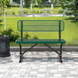 4/6/8 Feet Park Bench for Outside Heavy Duty Metal, Garden Benches Outdoor Bench with Backrest & Portable Frame - Photo 2