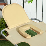 Outsunny Folding Beach Lounge Chair with Face Hole and Arm Slots - Photo 8