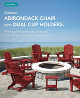 SERWALL Adirondack Chair with Cup Holders - Composite Adirondack Chairs Set of 2 HDPE Outdoor Chairs All Weather Use - Photo 6