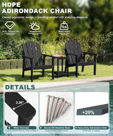Adirondack Chair Set of 4, All Weather HDPE Fire Pit Chairs, Oversized Plastic Adirondack Chair for Outdoor, Balcony - Photo 3