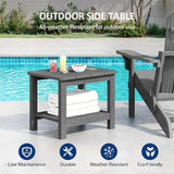 18" Outdoor Side Table, 2-Tier Patio Side Table, Weather Resistant, Easy Assembled - Photo 4
