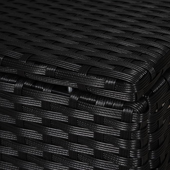 Outsunny 2 Piece 20" Patio Wicker Ottoman with Thick Padded Cushion, Multipurpose Outdoor PE Rattan Footrest - Photo 8
