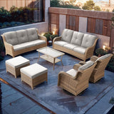 Rilyson Patio Furniture Swivel Chairs Set - 7 PC Wicker Rattan Outdoor Sectional Conversation Sets with 2 Rocking Chairs - Photo 9