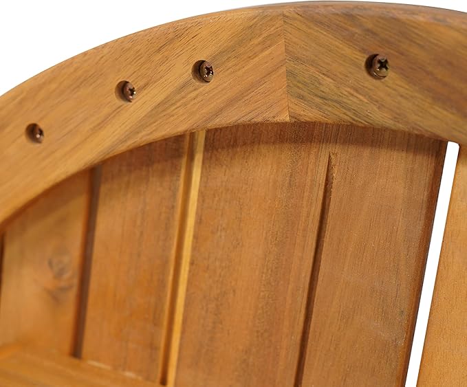 Christopher Knight Home Esther Small Outdoor Round Side Table, Slat Panel Coffee Table, Acacia Wood Side Desk for Backyard Balcony Garden, Weather Resistant Small Patio End Table, Teak