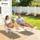 Outsunny Chaise Lounge Chair Outdoor Set of 2 with Face Arm Hole - Photo 2