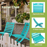 GREENVINES Folding-Xavier-Chairs Set of 4 | Wave | Portable Adirondack-Chair | HDPE Plastic | All Weather Fire-Pit Chair - Photo 3