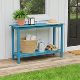 Outdoor Console Table, All-Weather 2-Tier Patio Console Table, Outside Plant Stand Table, Low Maintenance - Photo 2
