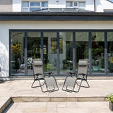 Caravan Canopy Infinity Zero Gravity Steel Frame Patio Deck Chair, Grey (Pair) - Photo 5