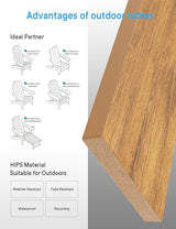 MXIMU Outdoor Side Table for Patio: 16" HIPS Weatherproof Adirondack Table - Small End Tables for Outside Porch Deck - Photo 4