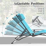 Domi Pool Lounge Chairs Set of 3, Outdoor Chaise Lounge with Side Table - Photo 6