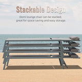 Domi Patio Chaise Lounge Set of 3, Aluminum Lounge Chairs with 5 Adjustable Positions, Outdoor Chaise Lounge for Pool - Photo 6