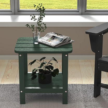 SERWALL Adirondack Table Outdoor Side Table- Green