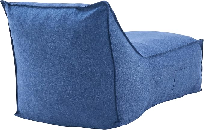 Christopher Knight Home Venny 48" L Outdoor Bean Bag Chair, Fabric Bean Bag Chair for Adults and Kids, Indoor/Outdoor Sun Lounger, Patio Lounge Chair, Comfy Outdoor Reading Chair, Navy Blue