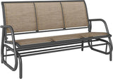 Outsunny 3-Person Patio Glider Bench, Outdoor Porch Glider Swing with 3 Seats, Breathable Mesh Fabric, Metal Frame - Photo 1