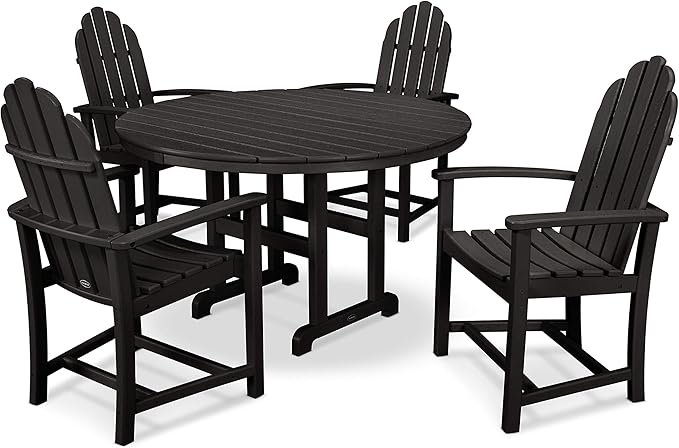 POLYWOOD® Classic Adirondack Dining Set, Black