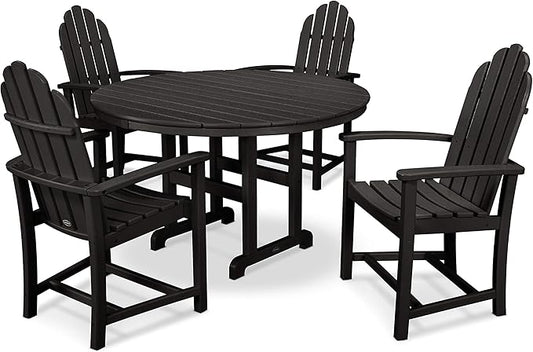 POLYWOOD® Classic Adirondack Dining Set, Black