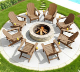 SERWALL Folding Adirondack Chair Set of 2 Outdoor Chairs Painted Adirondack Chair with Cup Holder Weather Resistant for - Photo 10