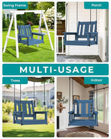 SERWALL HDPE Single Porch Swing, Heavy Duty Single Person Swing Chair with 2 Polypropylene Hanging Ropes - Photo 7