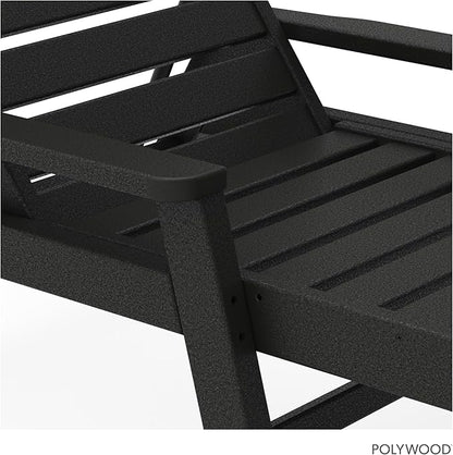 POLYWOOD NCC2280MA-P Nautical Arms Chaise, Black