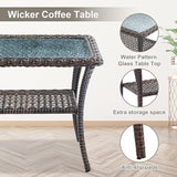 Belord Patio Wicker Furniture with Rocking Chairs Loveseat - Photo 6