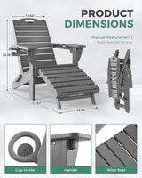 Folding Adirondack Chair with Retractable Ottoman - Photo 3