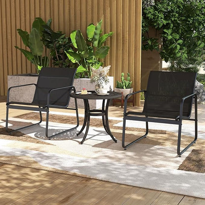 Tangkula 24 Inch Patio Side Table, Cast Aluminum End Table with Adjustable Footpads, Outdoor Small Coffee Table, Round Metal Patio Table for Poolside, Backyard, Balcony