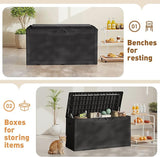 Greesum 100 Gallon Resin Deck Box Large Outdoor Storage Boxes with Cushions for Garden Tools, Patio Furniture Pillows - Photo 6