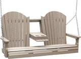 LuxCraft 5' Adirondack Hanging Porch Swing with Flip Down Console, Outdoor Patio Swing, Front Porch Swing - Photo 1
