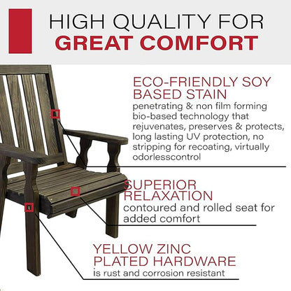 Amish Casual Heavy Duty 600 Lb High Back Mission Treated Patio Chair (Dark Walnut Stain)
