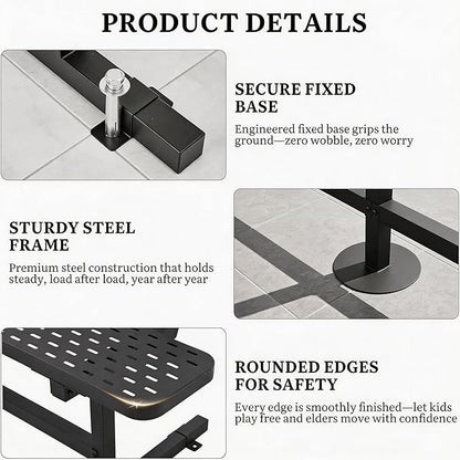 DWVO Heavy Duty Park Bench for Outside 6ft Metal with Backrest Weatherproof Coated Steel Commercial Grade Furniture Set Industrial Mesh Design for Garden Patio Public Areas
