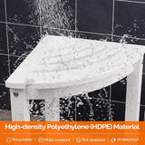 VINGLI Outdoor Side Table, HDPE Space-Saving Patio Side Table Corner Table Shower Bench - Photo 5