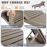 Outdoor Chaise Lounge Set of 2, Lightweight Patio Chairs, Waterproof Sun Loungers Chair Outdoor - Photo 8