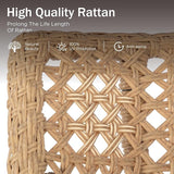 PHI VILLA Outdoor Rocking Chair with Footstool, Modern Wicker Papasan Egg Chair with Thick Comfy Cushion - Photo 9