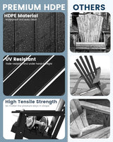 FOOWIN Folding Adirondack Chair Set of 2, HDPE Adirondack Chairs with Cup Holder - Photo 8