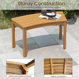 Tangkula Acacia Wood Outdoor Curved Bench Set of 3, Patio Garden Backless Fire Pit Bench with 1200 lbs Weight Capacity - Photo 5