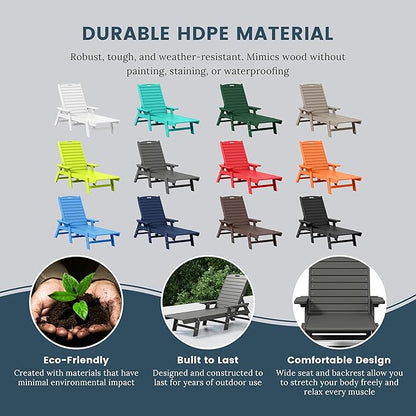 WO WESTIN OUTDOOR HDPE Laguna Poly Reclining Chaise Lounge, Gray