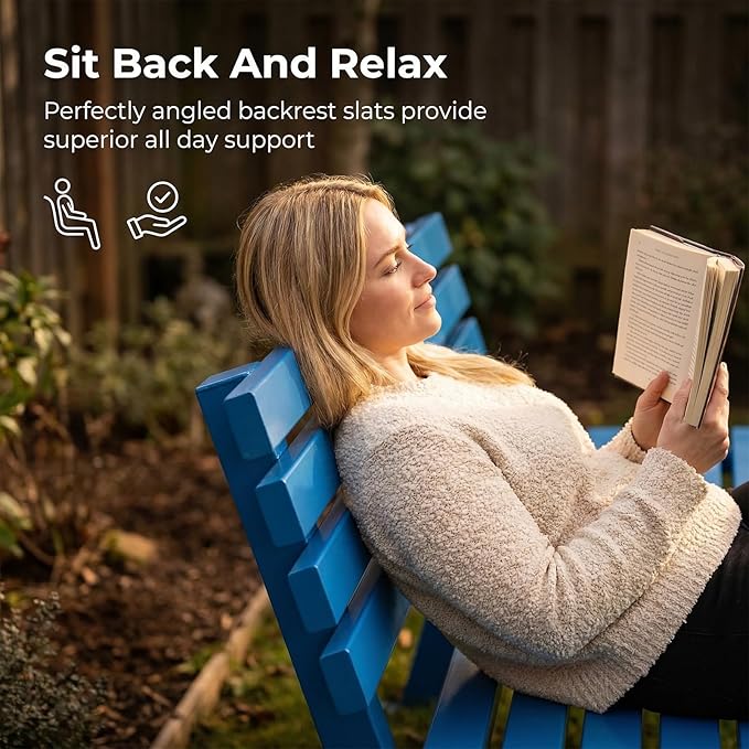 47.2" Garden Bench with backrest, Metal Bench Outdoor, Ground-Mountable, Securable Outdoor Benches, Garden & Park, Also Available in39.4, 59", and 70.9"