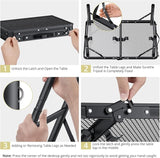 Anbte Folding Grill Table, Aluminum Camping Table Adjustable Height Max 27.5" Picnic Table Outdoor Table, Lightweight - Photo 9
