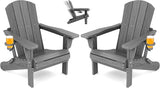 SERWALL Folding Adirondack Chair Set of 2, Adjustable Adirondack Chair with 3 Recline Positions - Photo 1
