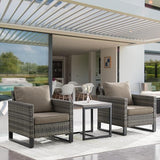 Rilyson Wicker Outdoor Patio Chairs Set - 3 Piece Rattan Patio Furniture Bistro Chairs Set with Waterproof Wicker - Photo 7